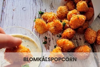 Blomkålspopcorn snacks med grøntsager