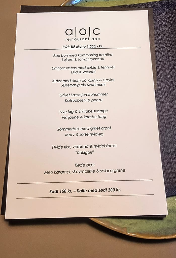 Menuen på AOC