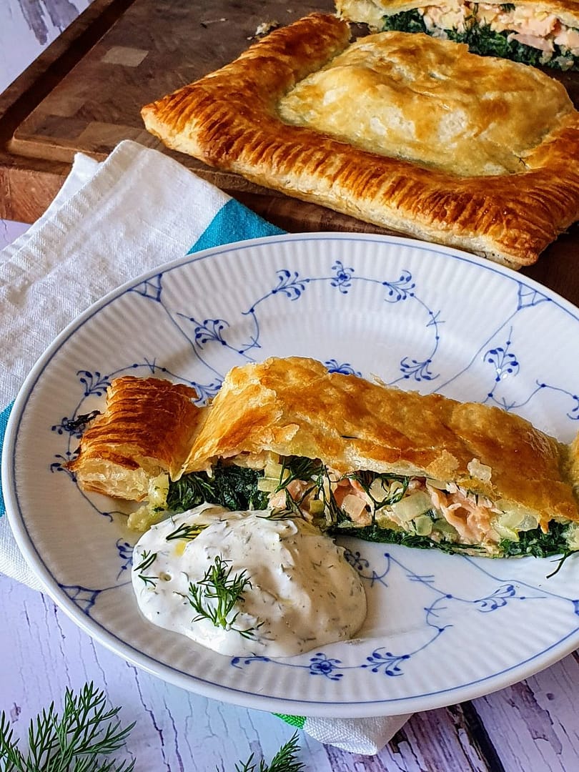 Laksepirog med dildcreme